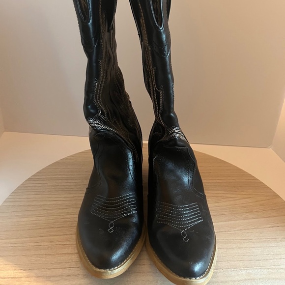 HISEA Black Western Cowboy Boots – Women’s Size 9 - Picture 3 of 8